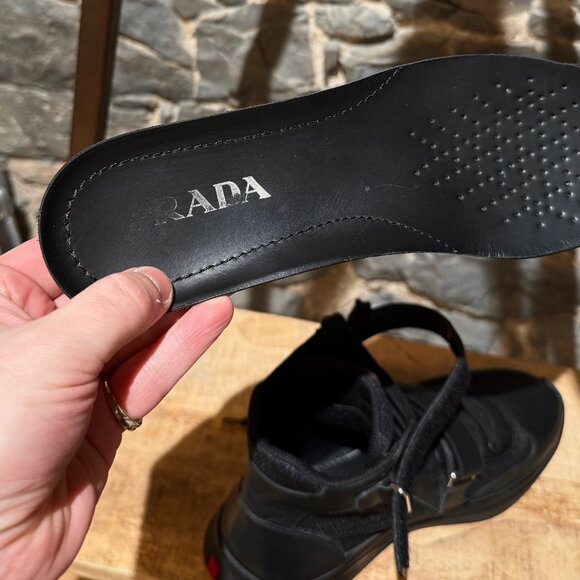 Prada Linea Rossa 2018 America's Cup Black Leather Mesh High-top Sneakers - Picture 11 of 13